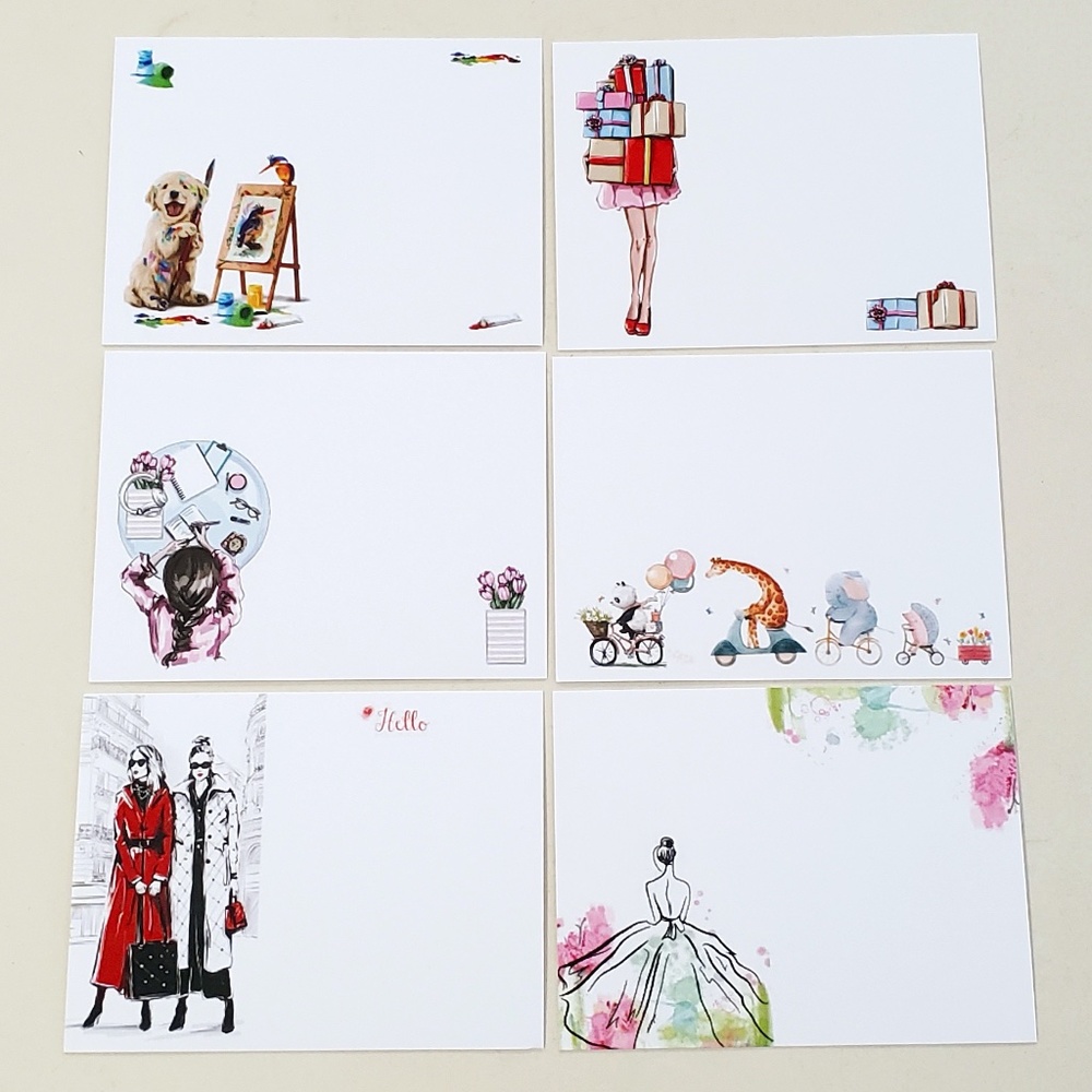 x50 Fashion Girl Note Cards PLEASE READ - Fashionista Stationery